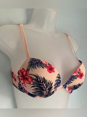 PINK Victoria's Secret Floral Bikini Top - Pink, Blue, Red